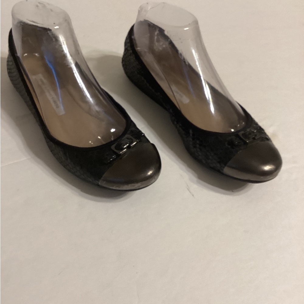 Diana Von Furstenberg Ballet Flats Snakeprint Size 7 M - Picture 2 of 6